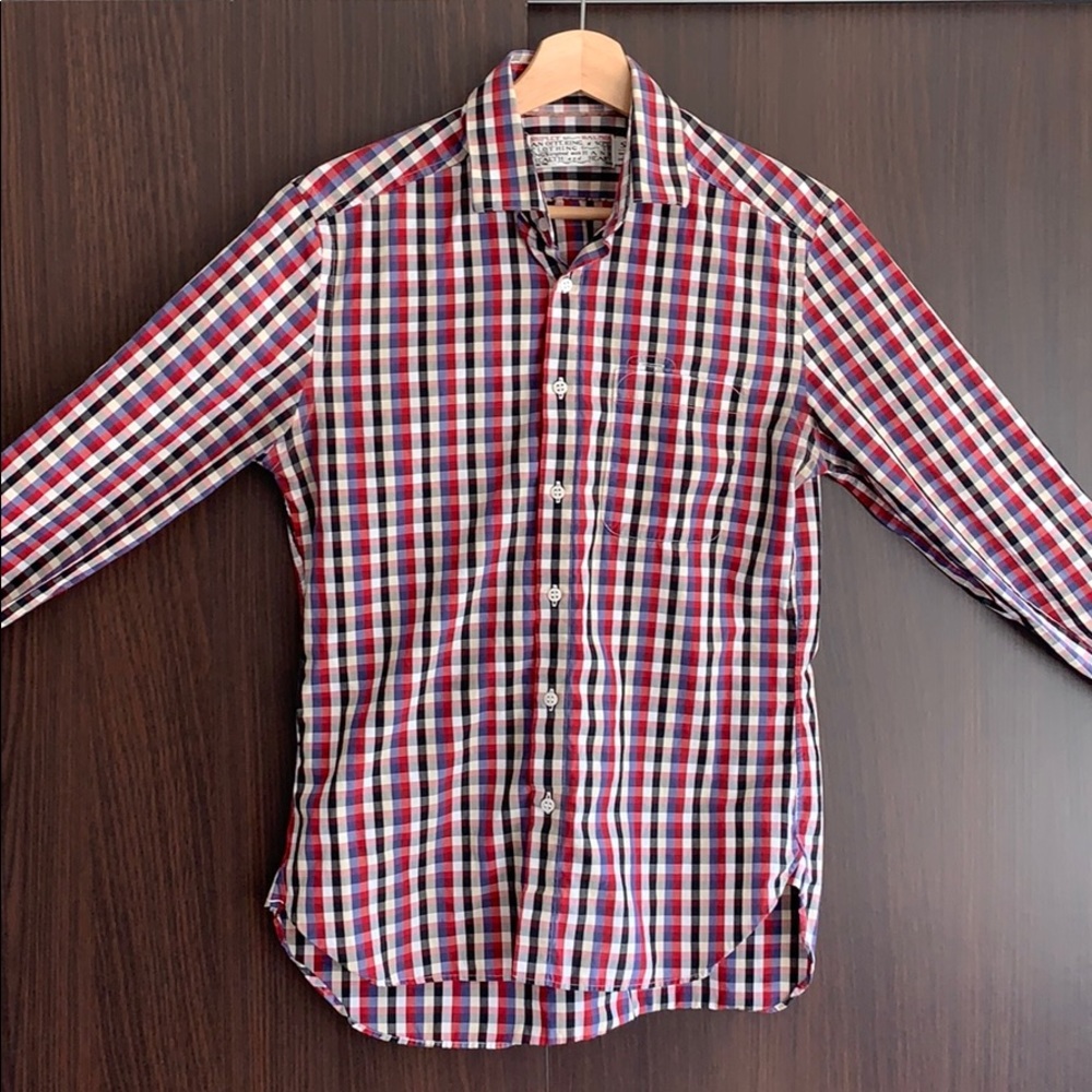 SHIPLEY & HALMOS Plaid Dress Shirt (S)
